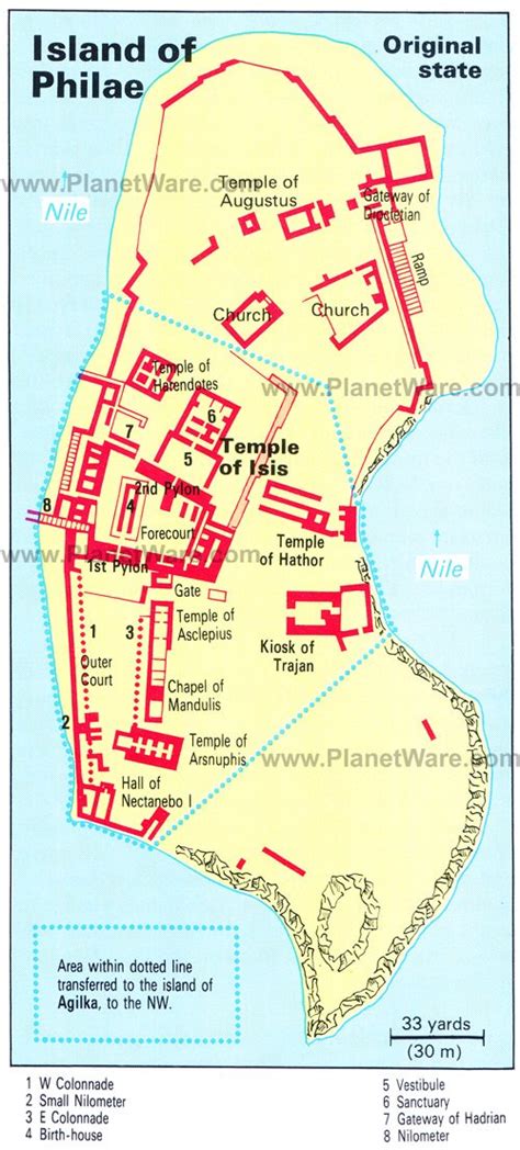 philae temple map.